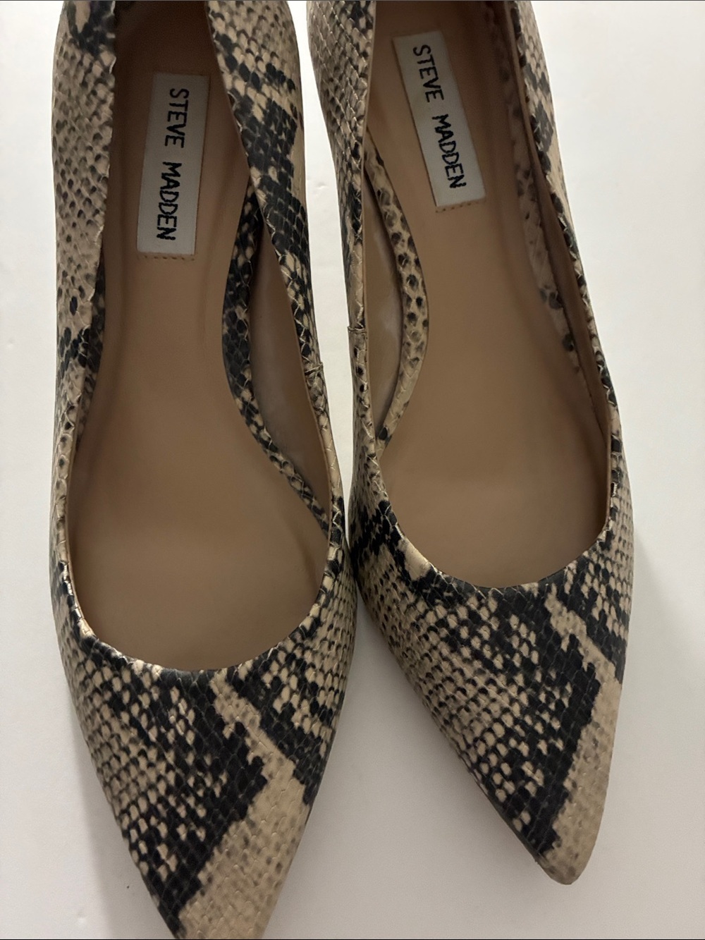 Steve Madden Pointed Toe with Trendy Snakeskin Print  in Good Condition